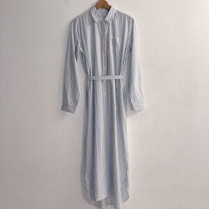 New Trovata Birds Of Paradis Kelly Long Blue Stripe Dress Size S